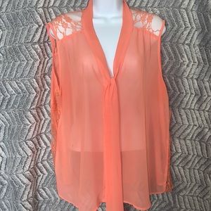 Corral XL lace/sheer shirt